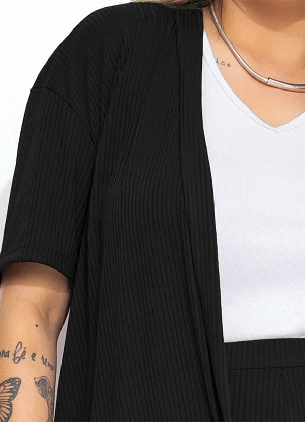 Marguerite - Conjunto Preto em Canelado 3