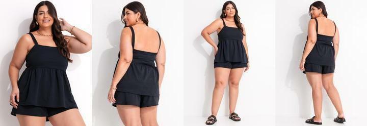 Conjunto Preto em Malha Anarruga