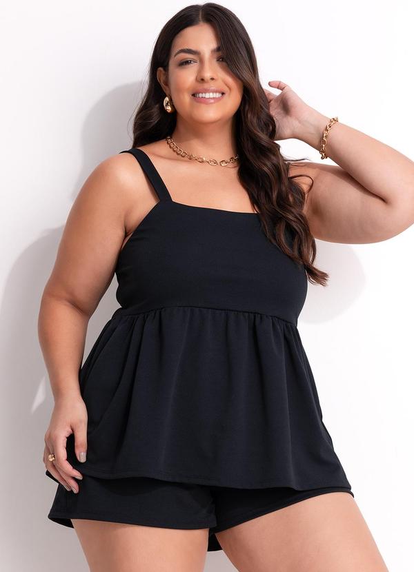 Conjunto (Preto) em Malha Anarruga
