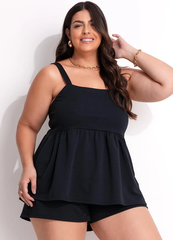 Marguerite - Conjunto Preto em Malha Encorpada