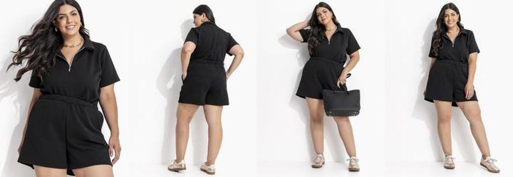 Conjunto Preto em Malha Matelass