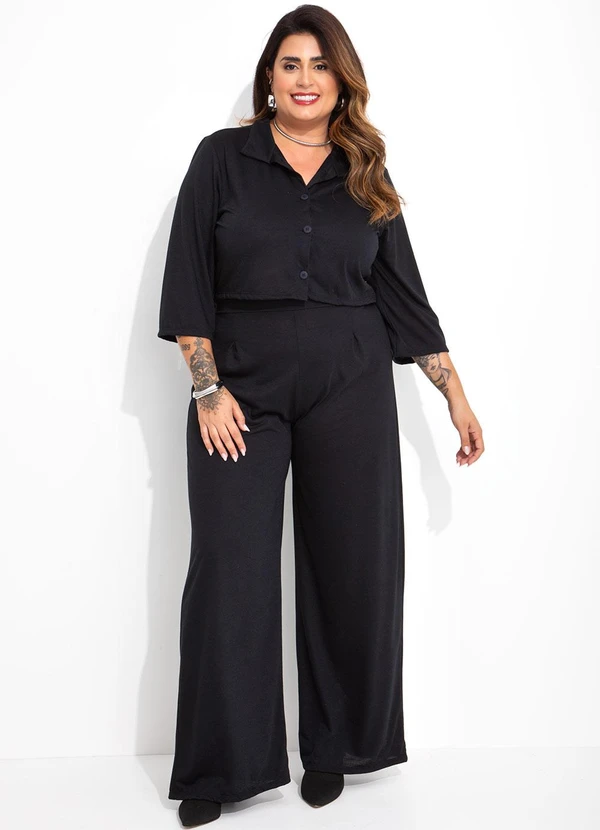 Marguerite - Conjunto Preto em Malha