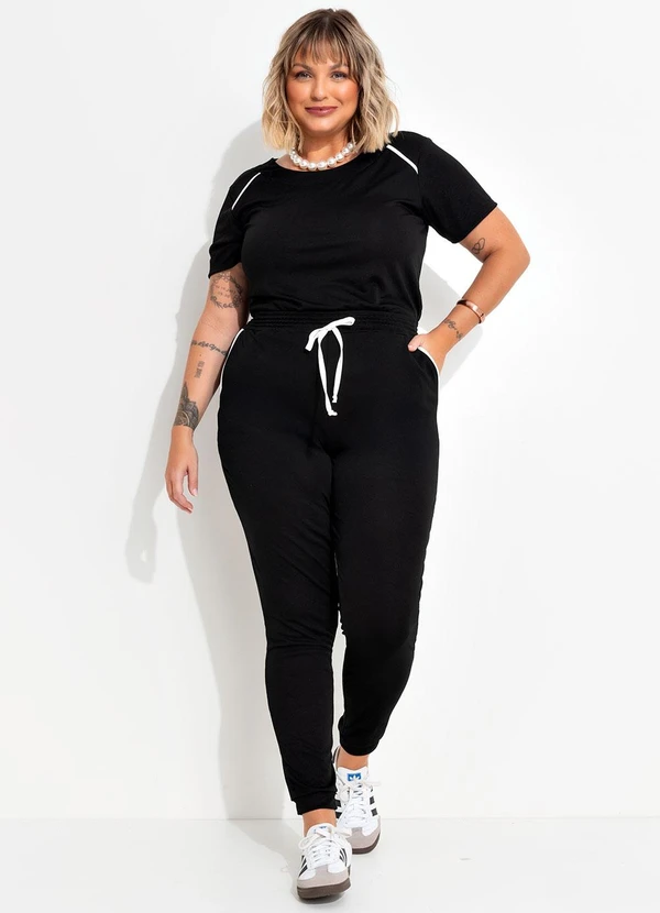 Marguerite - Conjunto Preto em Malha