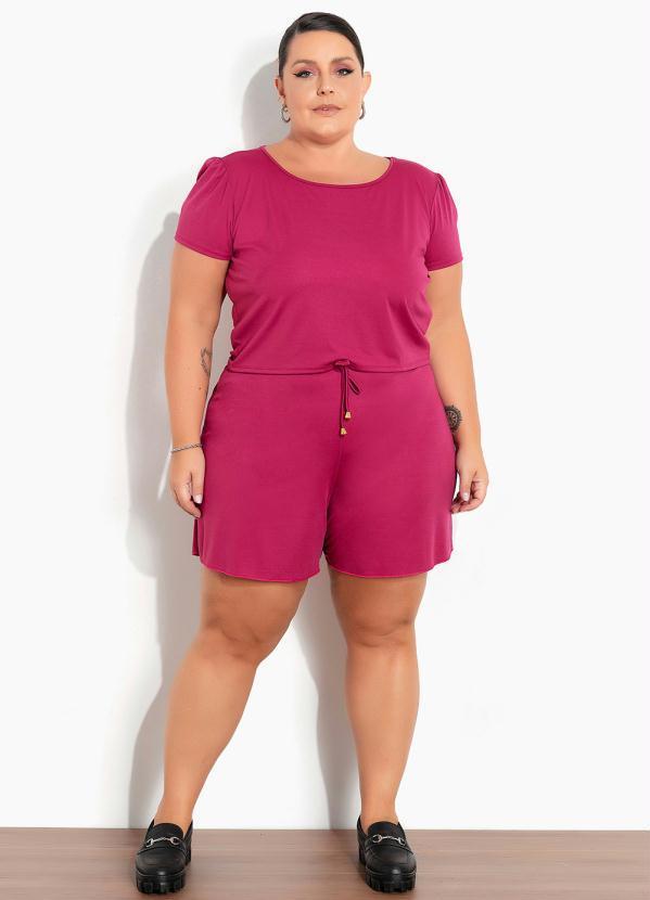 Conjunto (Prpura) com Blusa e Short Plus Size