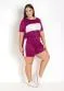 Marguerite - Conjunto Marinho e Caramelo Plus Size - variação: Púrpura e Branco