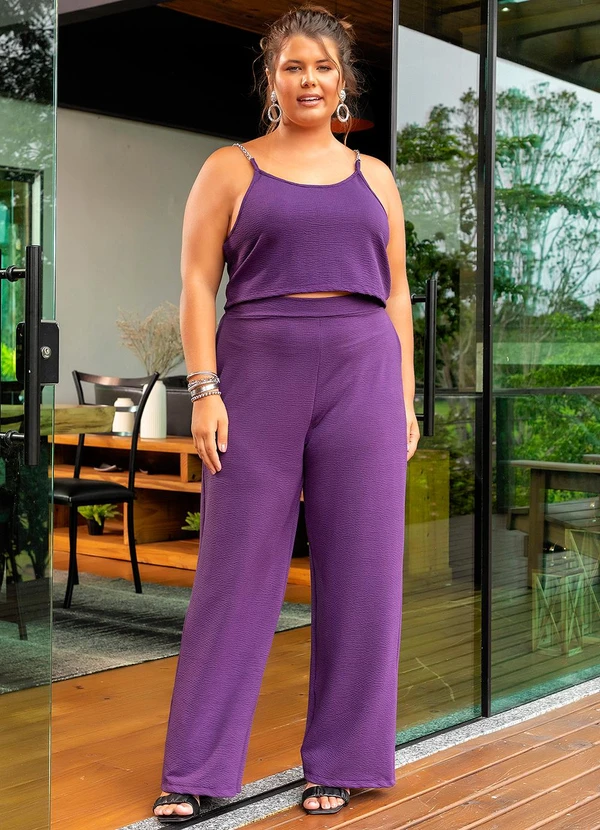 Marguerite - Conjunto Roxo em Malha Anarruga