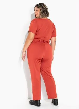 Marguerite - Conjunto Transpassado Terracota Plus Size - MARGUERITE