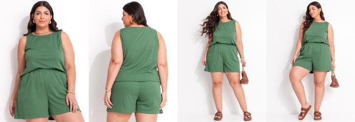 Conjunto Verde em Canelado