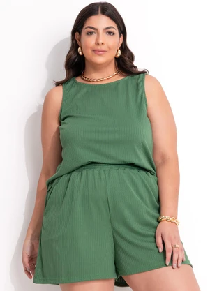 Marguerite - Conjunto Verde em Canelado - MARGUERITE