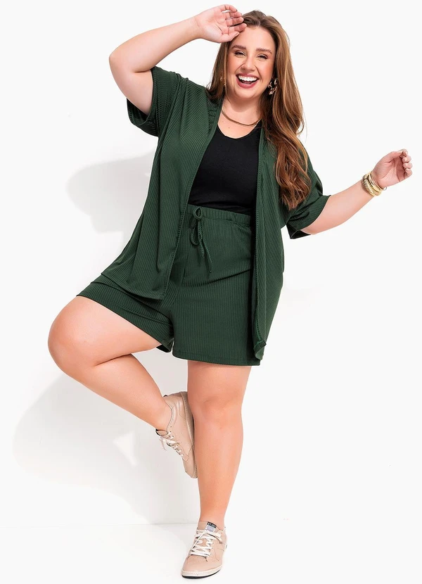 Marguerite - Conjunto Verde Escuro em Canelado 8