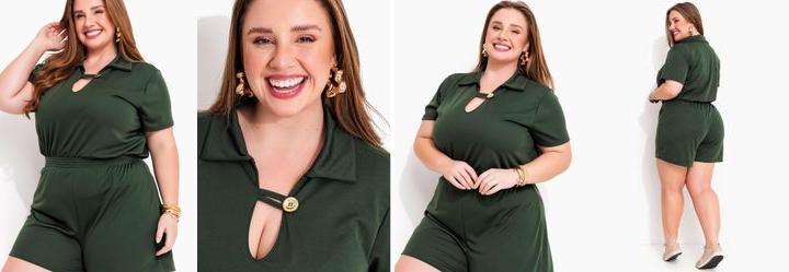 Conjunto Verde Militar com Gola Esportiva