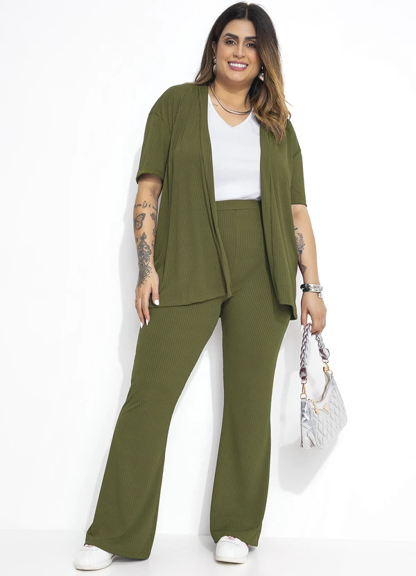 Marguerite - Conjunto Verde Militar em Canelado