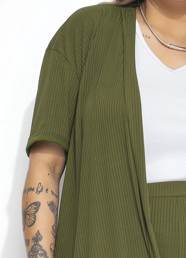 Marguerite - Conjunto Verde Militar em Canelado