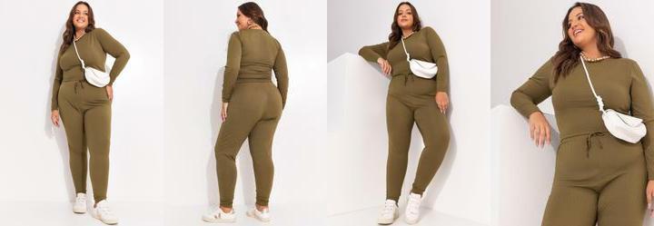 Conjunto Verde Militar em Canelado