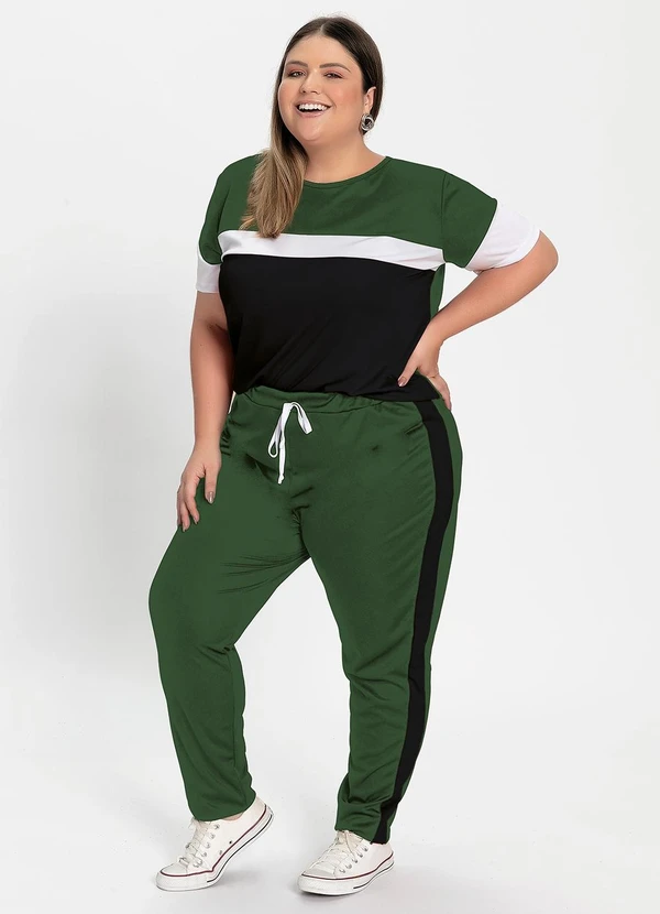 Marguerite - Conjunto Verde Militar em Malha