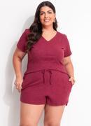 Conjunto Vermelho em Canelado