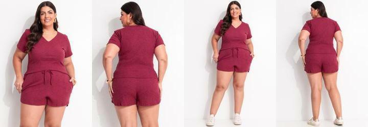 Conjunto Vermelho em Canelado