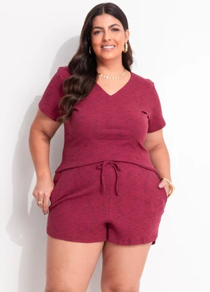 Marguerite - Conjunto Vermelho em Canelado - MARGUERITE