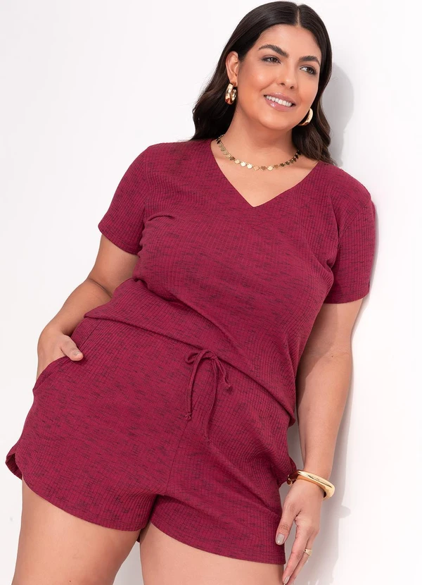 Marguerite - Conjunto Vermelho em Canelado 7