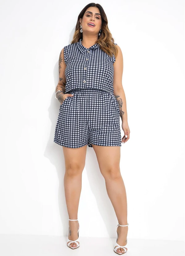 Marguerite - Conjunto Xadrez Preto em Malha 3