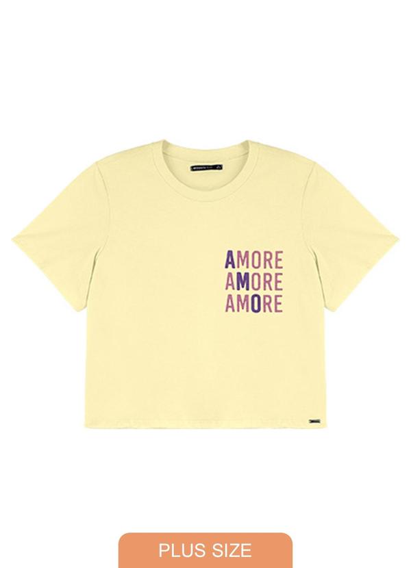 Rezzato - Blusa Amore Adulto Plus Feminino Amarelo