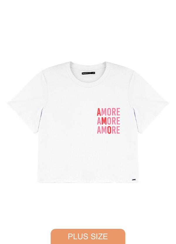 Rezzato - Blusa Amore Adulto Plus Feminino Branco