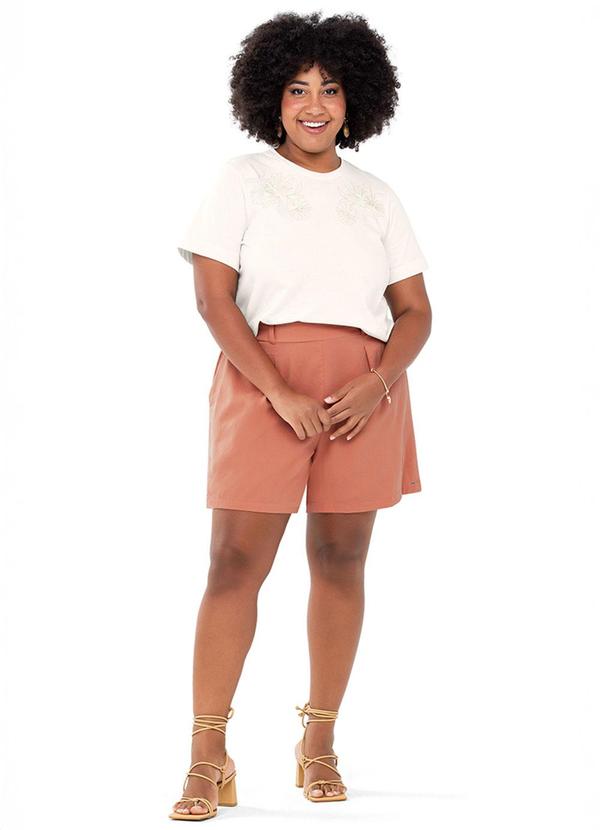 Rezzato - Blusa Bordado Floral Adulto Plus Size Branco 2