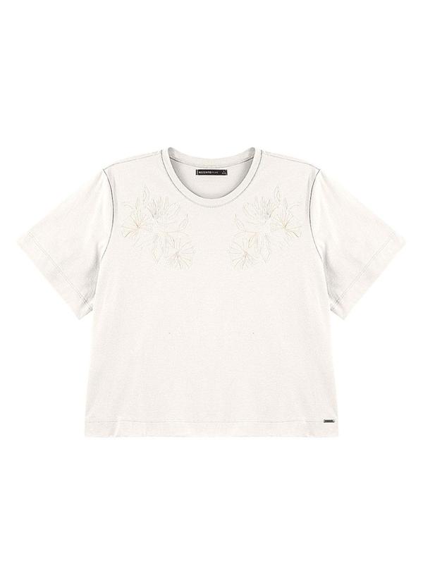 Rezzato - Blusa Bordado Floral Adulto Plus Size Branco 3
