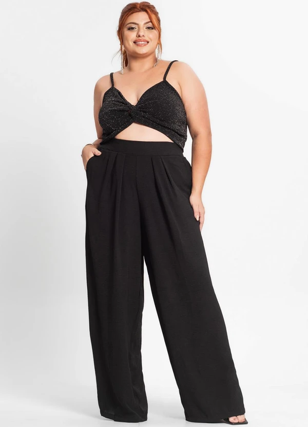 Secret Glam - Blusa Cropped Feminina Plus Size Preto 3