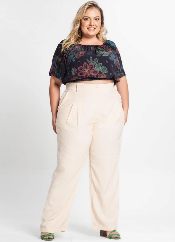 Secret Glam - Blusa Cropped Feminina Plus Size Preto 3