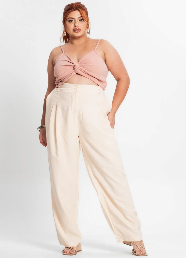 Secret Glam - Blusa Cropped Feminina Plus Size Rosa 3