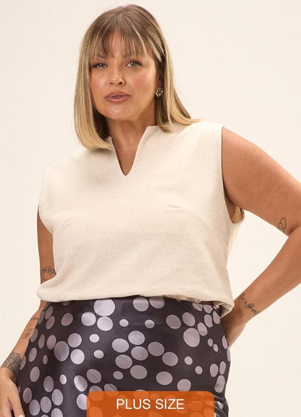 Cess - Blusa Cropped Plus Size Sicilia Off White