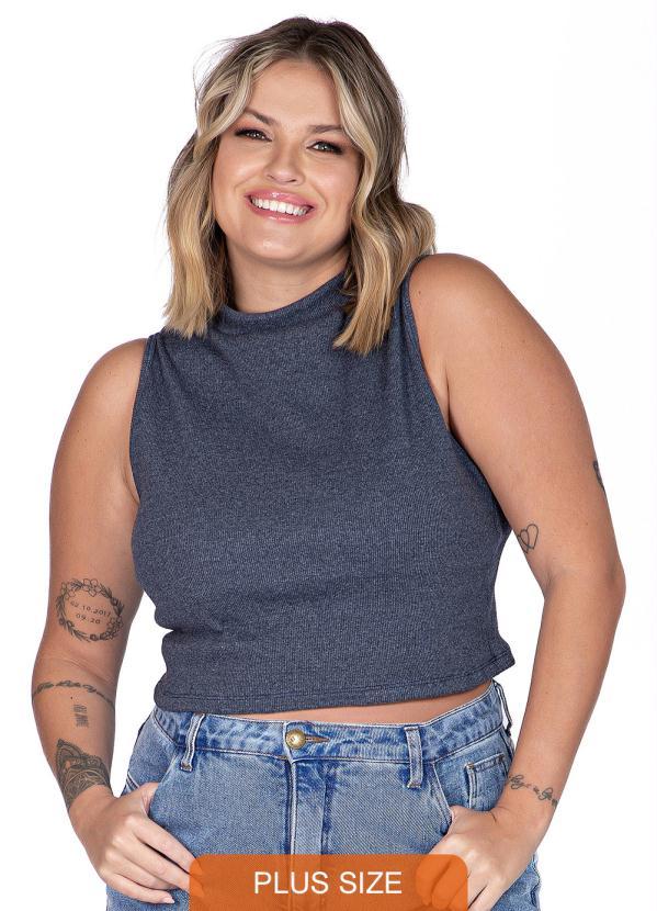 Miss Masy Plus - Blusa Feminina Katia Azul