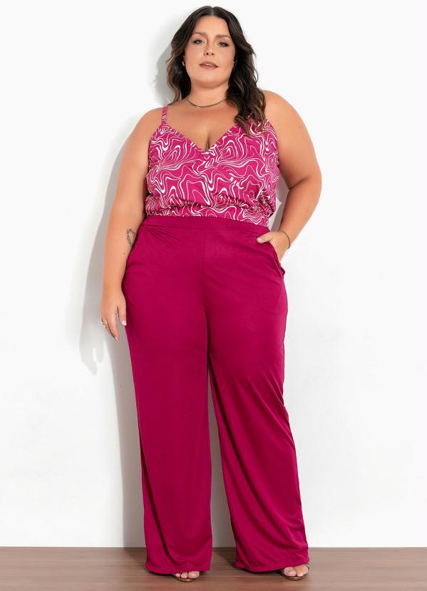 Marguerite - Cropped Abstrato Pink Transpassado Plus Size 3
