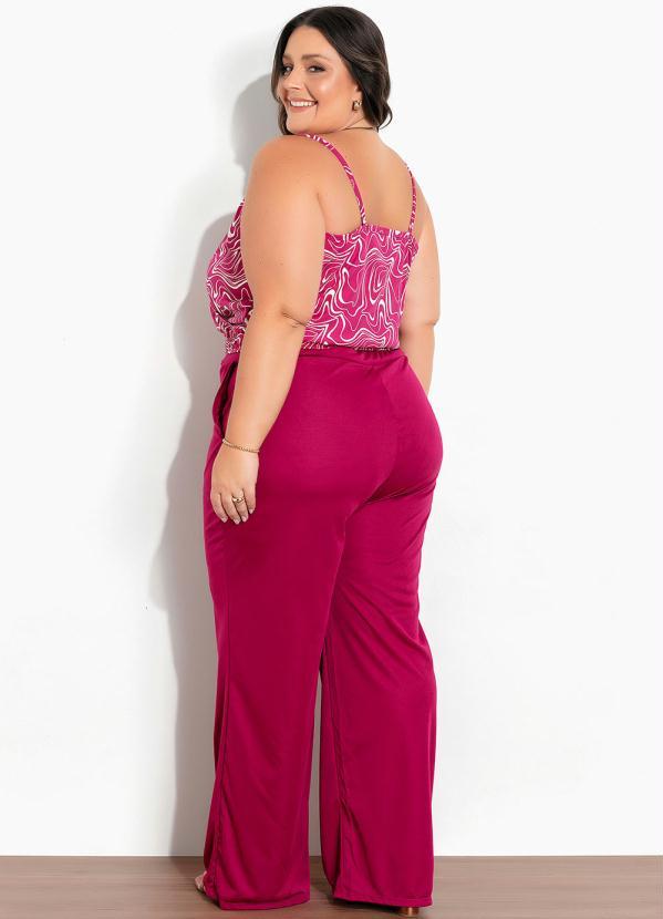 Marguerite - Cropped Abstrato Pink Transpassado Plus Size 4
