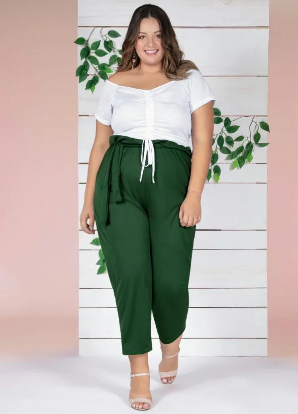 Marguerite - Cropped Branco com Cordão Ajustável Plus Size 6