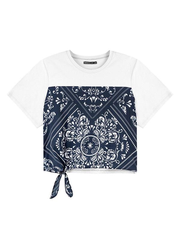 Rezzato - Cropped Estampado com Amarração Plus Size Azul 3