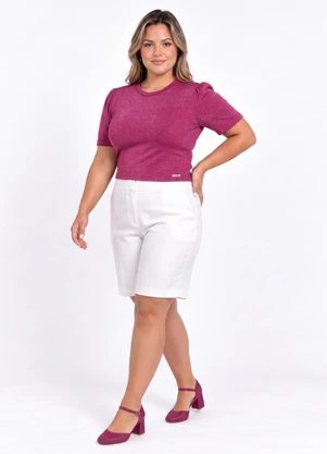 Extensão Plus Size - Cropped Lurex Fuccia - EXTENSÃO PLUS SIZE