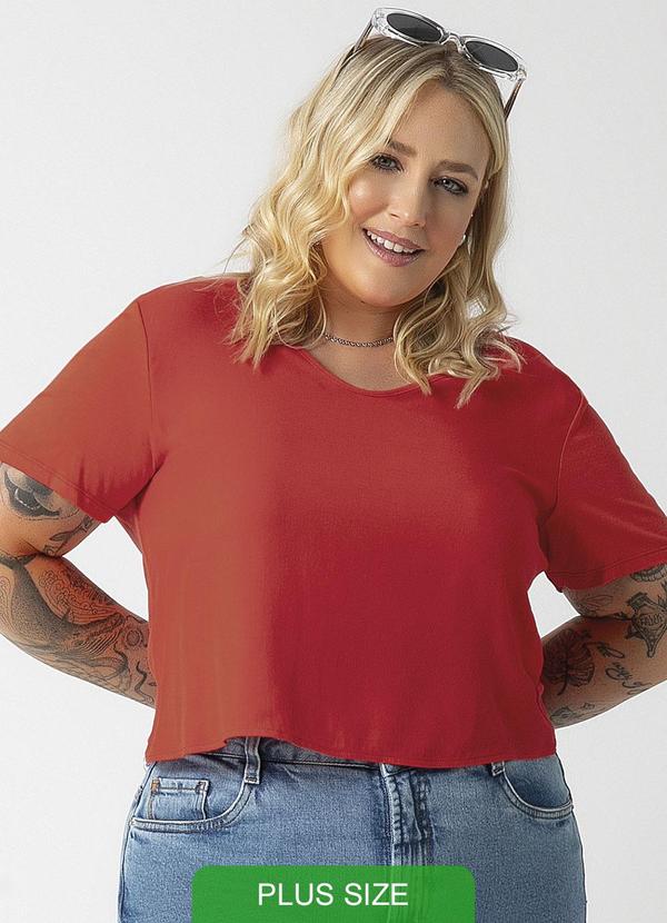 Habana - Cropped Plus Size Estiloso Vermelho