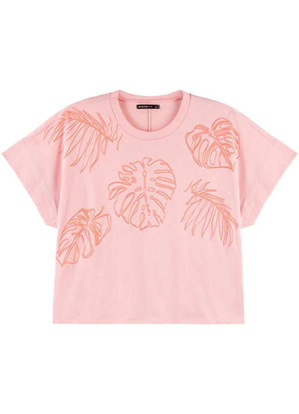 Rezzato - Cropped Summer Leafs Plus Size Feminino Rosa 