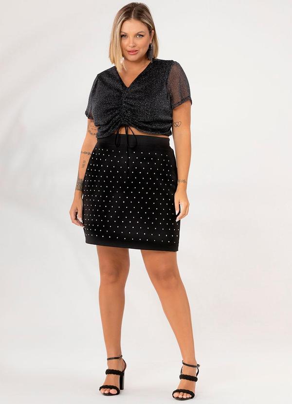 Donna Peck - Cropped Tule Lurex Preto 2