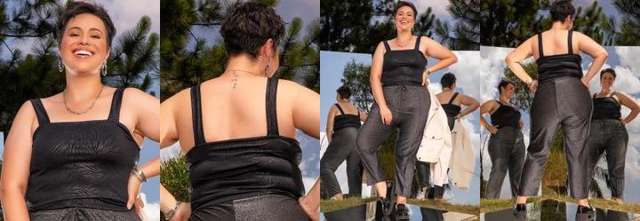 Cropped Zebra Preto em Malha Resinada.