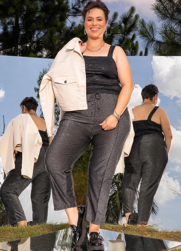 Marguerite - Cropped Zebra Preto em Malha Resinada. 5