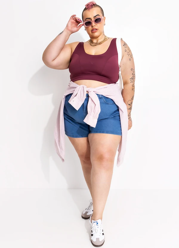 Marguerite - Top Bordô em Malha Suplex com Proteção Uv 3