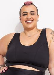 Top Preto em Malha Suplex com Proteo Uv