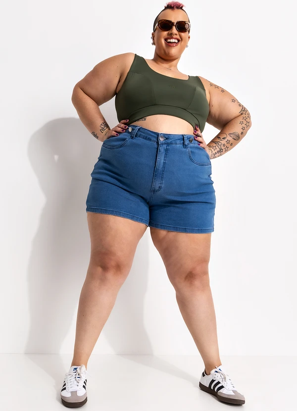 Marguerite - Top Verde Militar em Malha Suplex com Uv 12