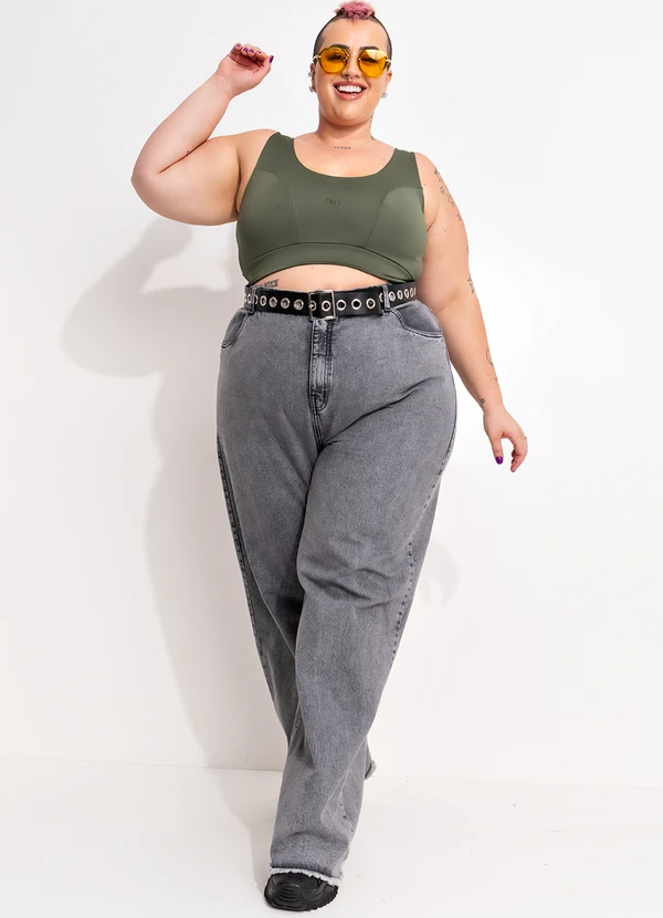 Marguerite - Top Verde Militar em Malha Suplex com Uv 13