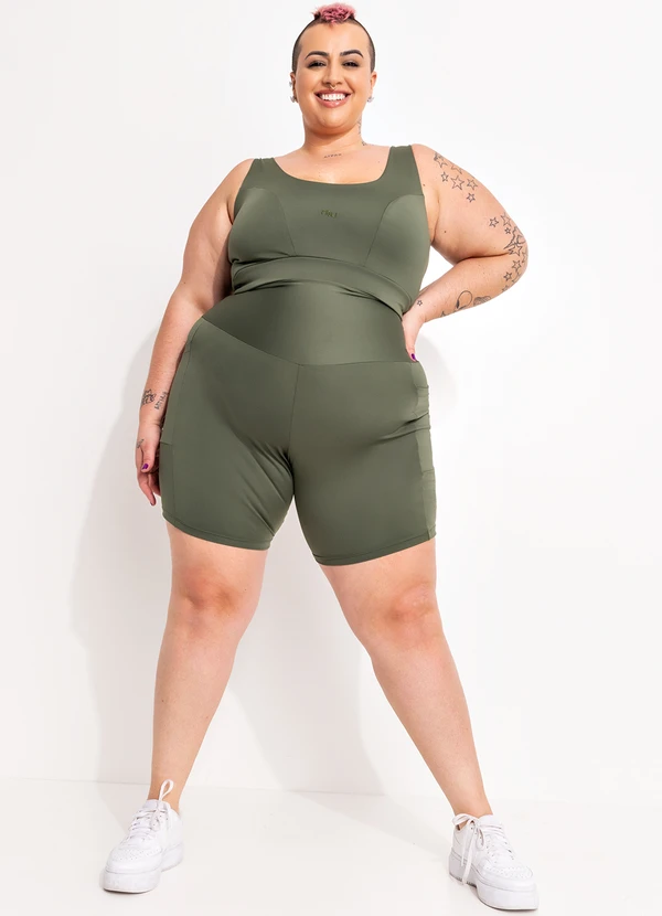 Marguerite - Top Verde Militar em Malha Suplex com Uv 3