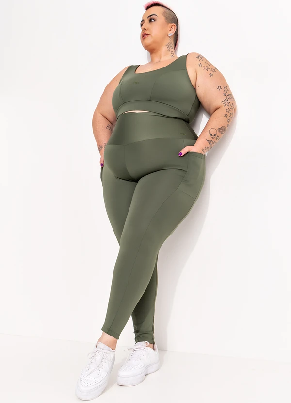 Marguerite - Top Verde Militar em Malha Suplex com Uv 6