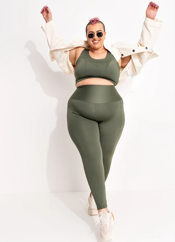 Marguerite - Top Verde Militar em Malha Suplex com Uv 9